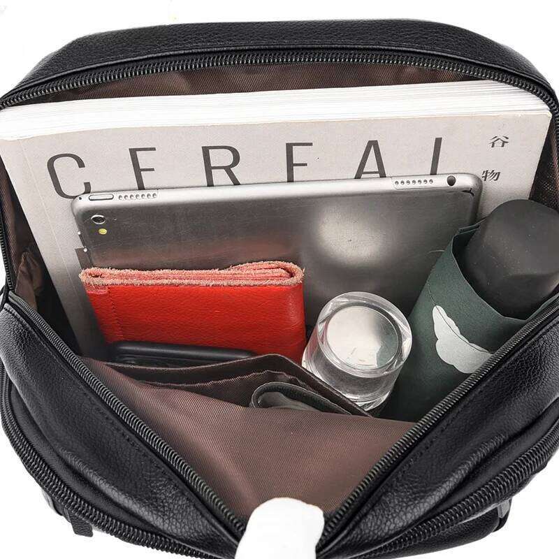 Luxury Women Leather Backpacks Sac A Dos Casual Daypack Black Vintage Backpack School Bags for Girls Mochila Rucksack