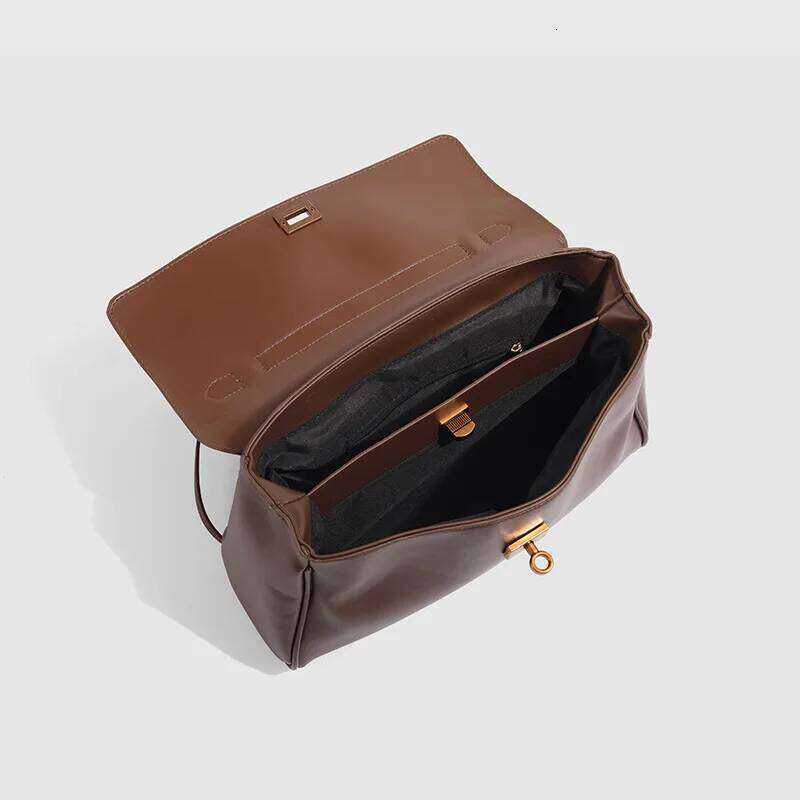 Luxury Brand Messenger Soft Leather Brown Suede Hand Held Totes Gold Buckle Women Shoulder Bags Lady Trend Satchel