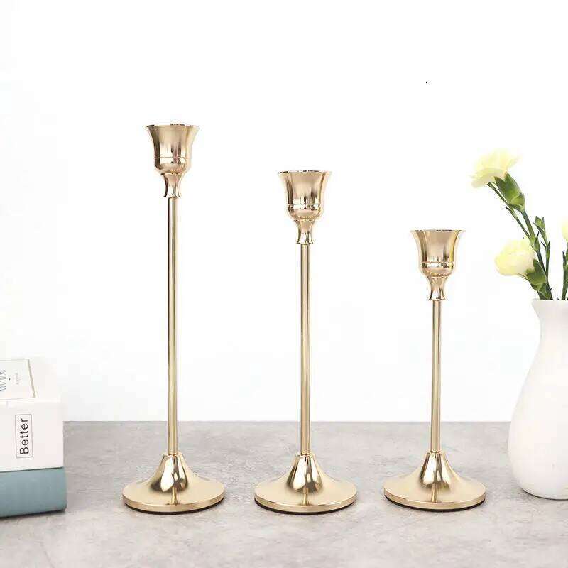 1/3Pcs/Set European Style Metal Holders Fashion Wedding Table Candle Stand Exquisite Candlestick Christmas Y260131