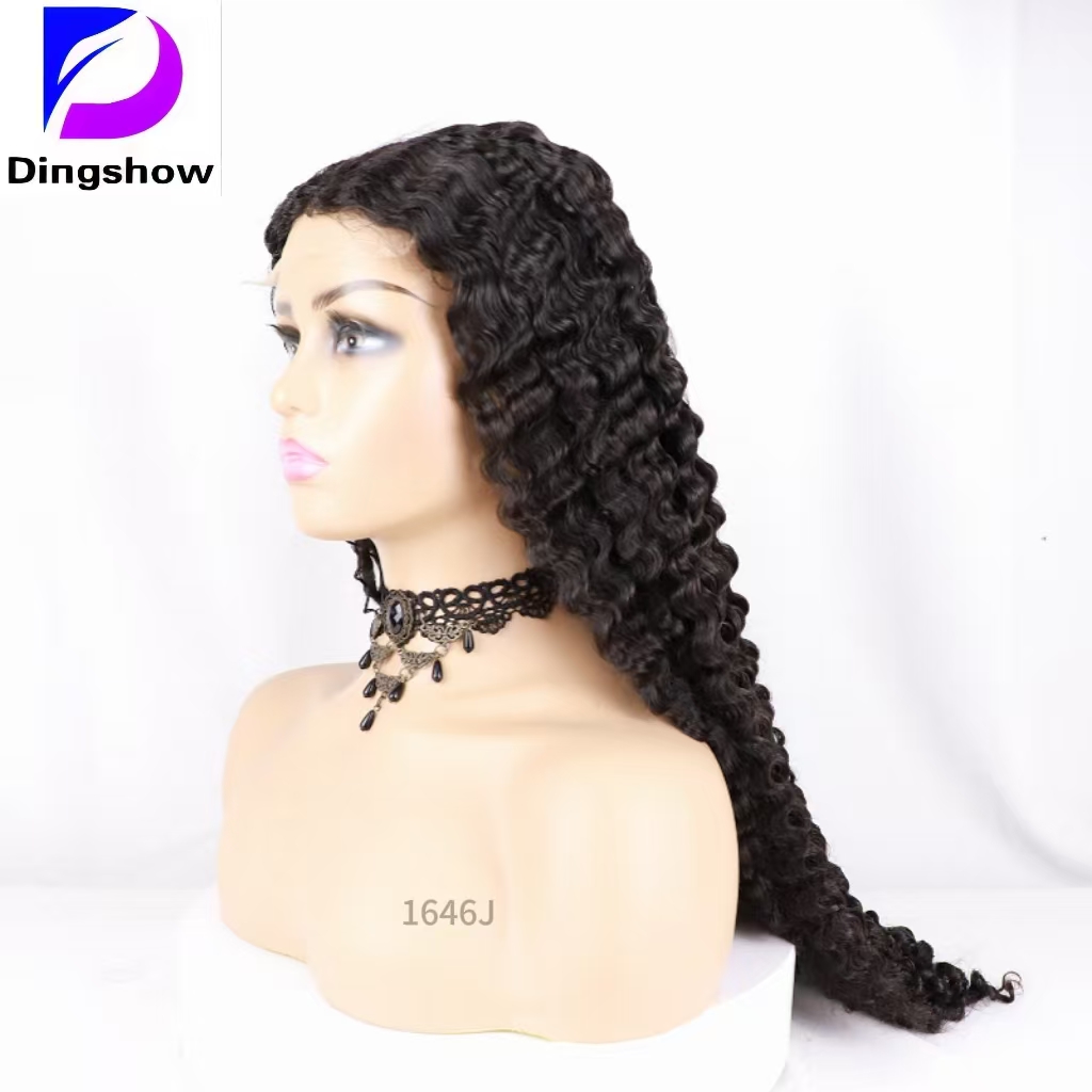 100% real hair wig Elegant Real Human Hair Wig for Women Durable Stylish Full Length Ladies' black wig