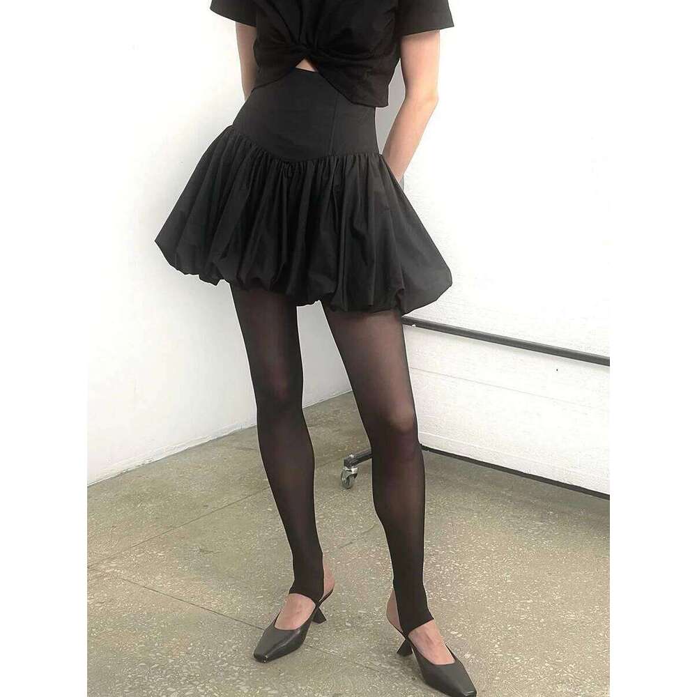 New Women Summer Bubble Casual Solid Color High Waist Mini Skirt for Beach Vacation Club Streetwear Aesthetic Clothes XJ260131