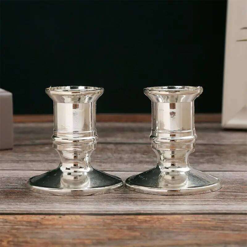 2pcs Taper Holders Candlestick Silver Gold Rod Wax Base Fits Wedding Banquet Art Deco Candle Holder Home Decor Y260131