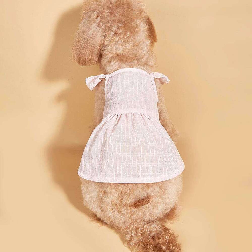 Dog Ruffle Sleeve Breathable Kitten Princess Cat Dress for Small Medium Dogs Puppy H260129