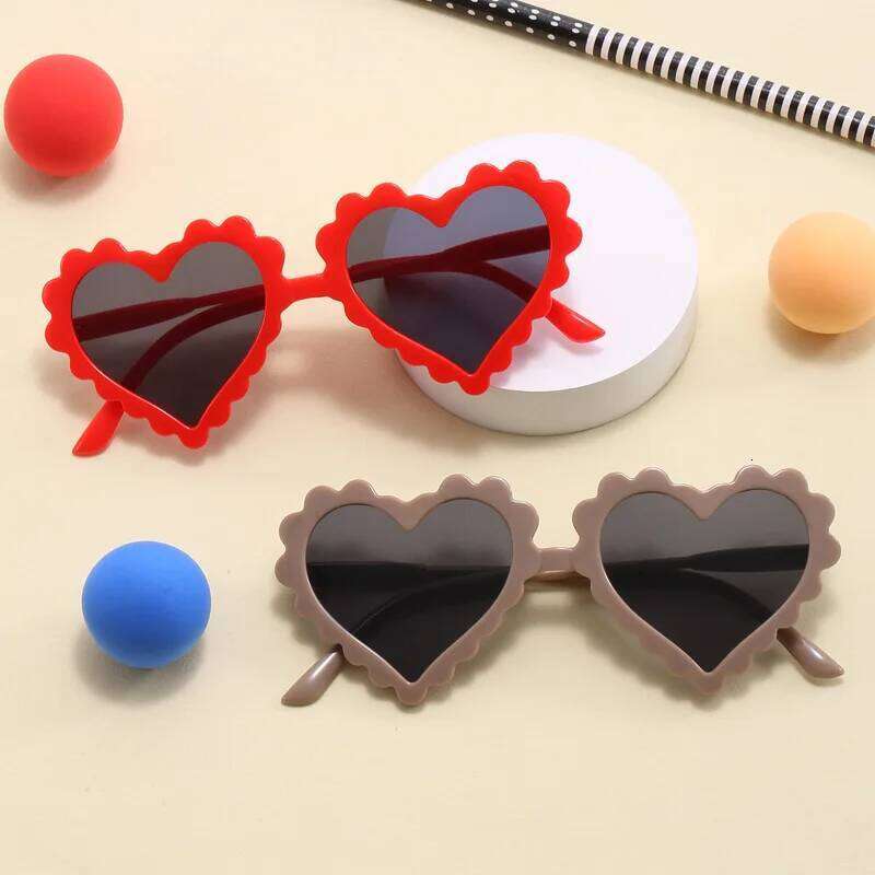 New Cute Children's Travel Sunscreen Trend Korean Edition Fashion Irregular Heart Shaped Baby Sunglasses H260130