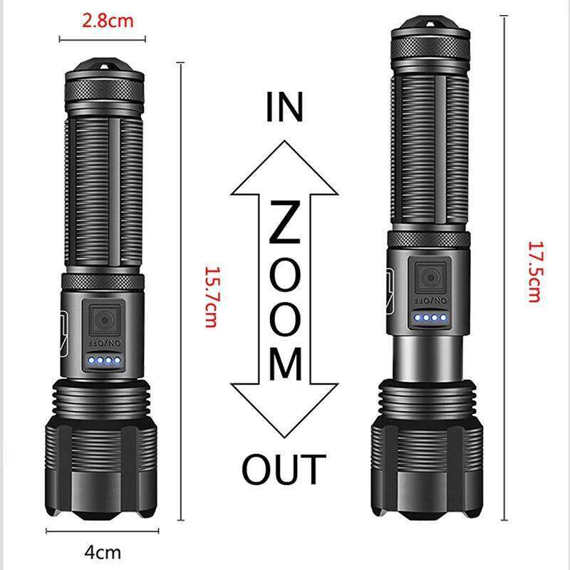 Portable 4 Core Led Flashlight Aluminum Alloy XHP70.2 XHP50.2 Usb Rechargeable Zoomable Lantern 18650 AAA Battery Hunting Torch H260131