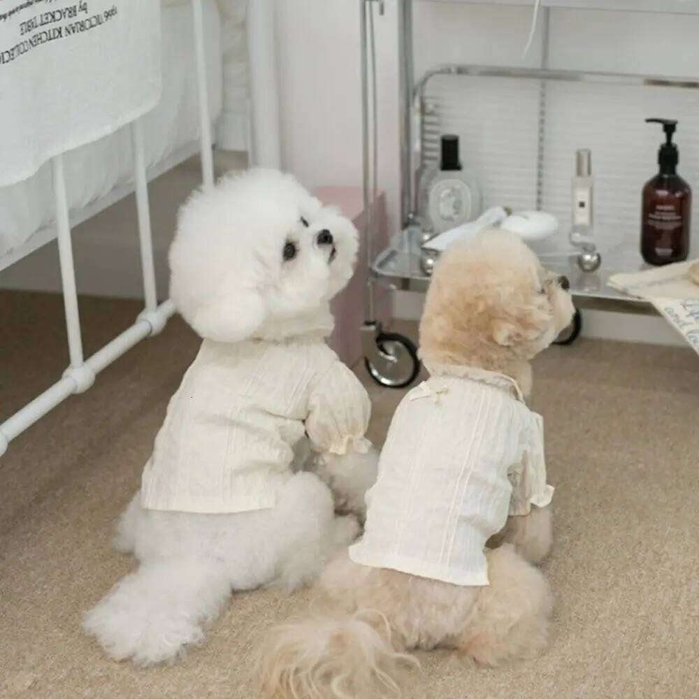 Fashion Retro Plaid Strap Skirt Breathable Thin Design Dog Vest Dresses Flying Sleeve Soft Pet Clothes Four Season H260129