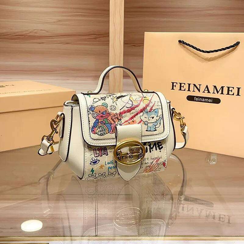 Light luxury brand women's graffiti handbag 2025 spring/summer new high-end fashion multifunctional designer shoulder crossbody