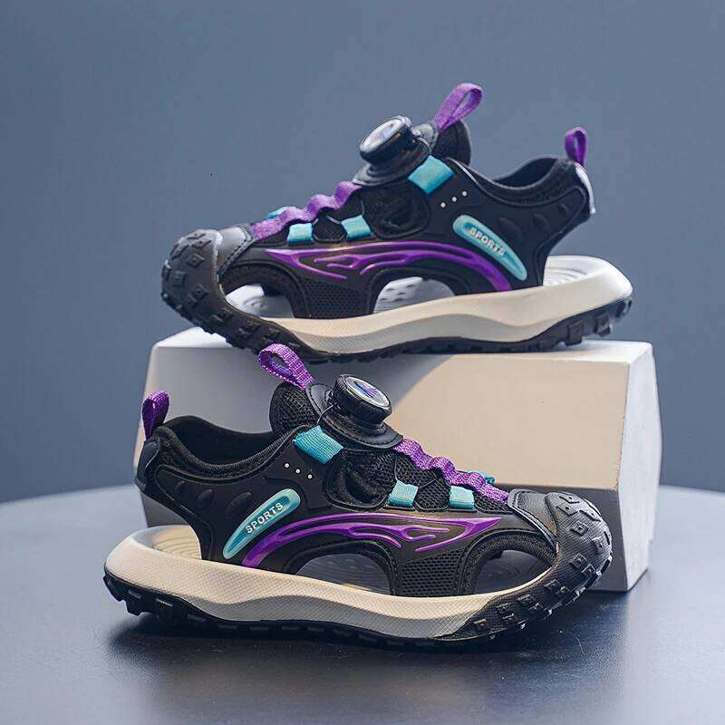 Kids Sandals Boy Summer New Flat Wear-resistant Shock-absorbing Sneakers Soft Non-slip Beach Shoes for Children Y260128