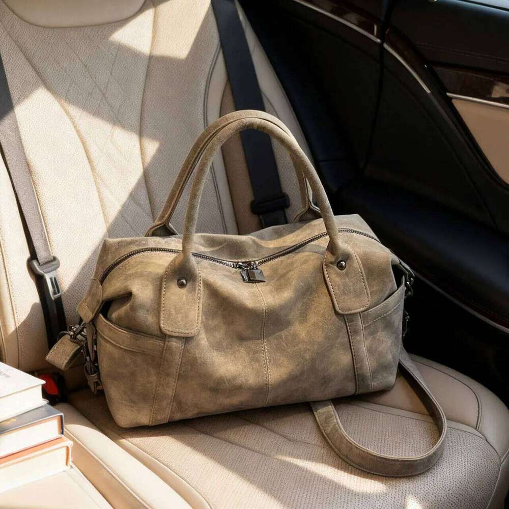 Large Capacity Women's Travel Handheld Vintage Minimalist Commuter Tote Single-Shoulder Crossbody Bag XJ260131