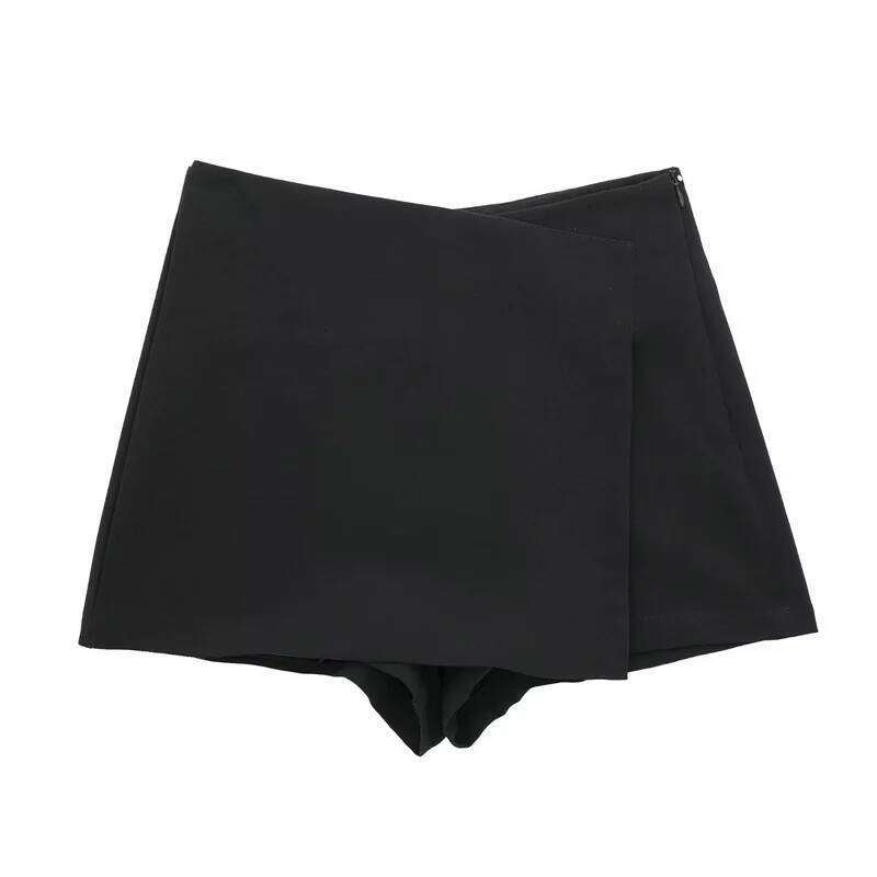 MUJER 2025 Asymmetric Skort for Black High Waist Mini Summer Bermuda Woman Fitness Skirt Shorts Women XJ260131