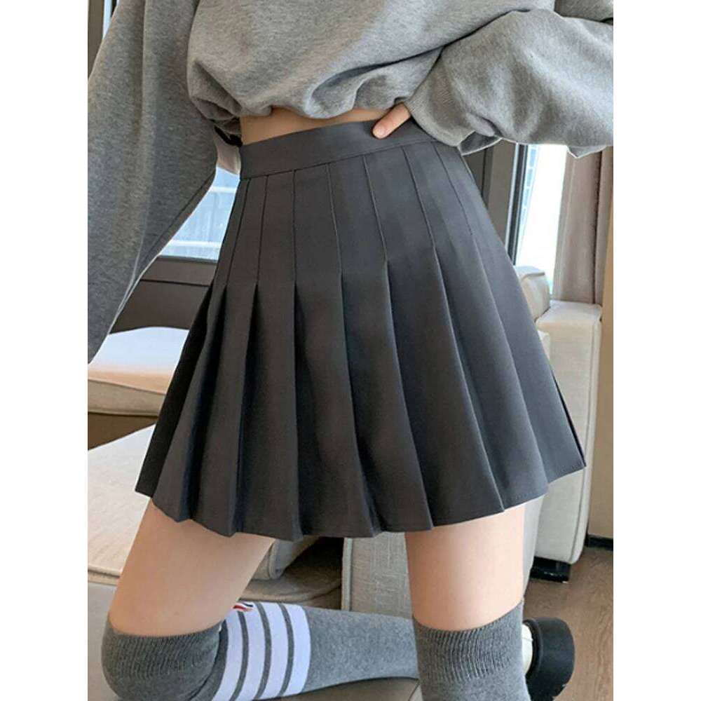 Summer High Waist Zipper Girls Dancing JK Mini White Women Pleated Skirts Black Fashion Student A Line Faldas 2026 XJ260131