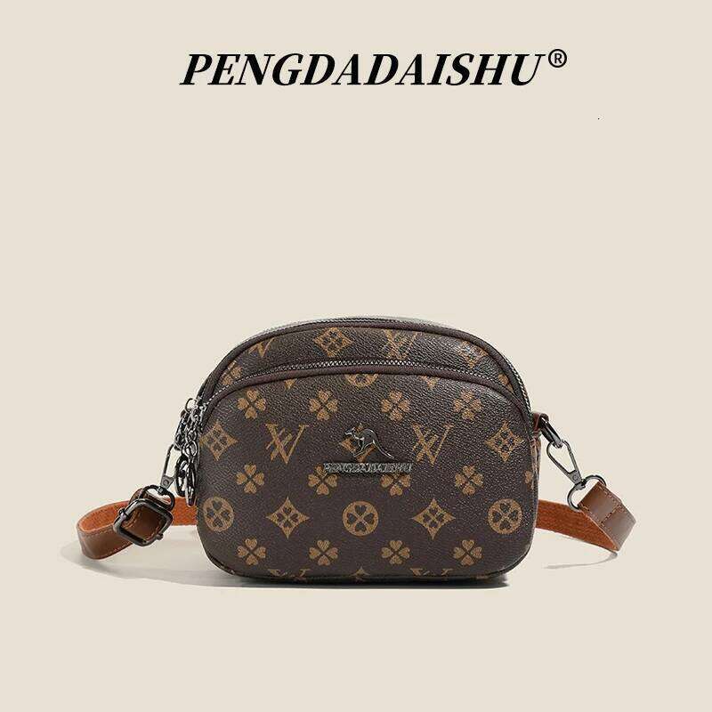 New women's handbag with classic monogram pattern, fashionable coin purse, crossbody bag, versatile shoulder bag