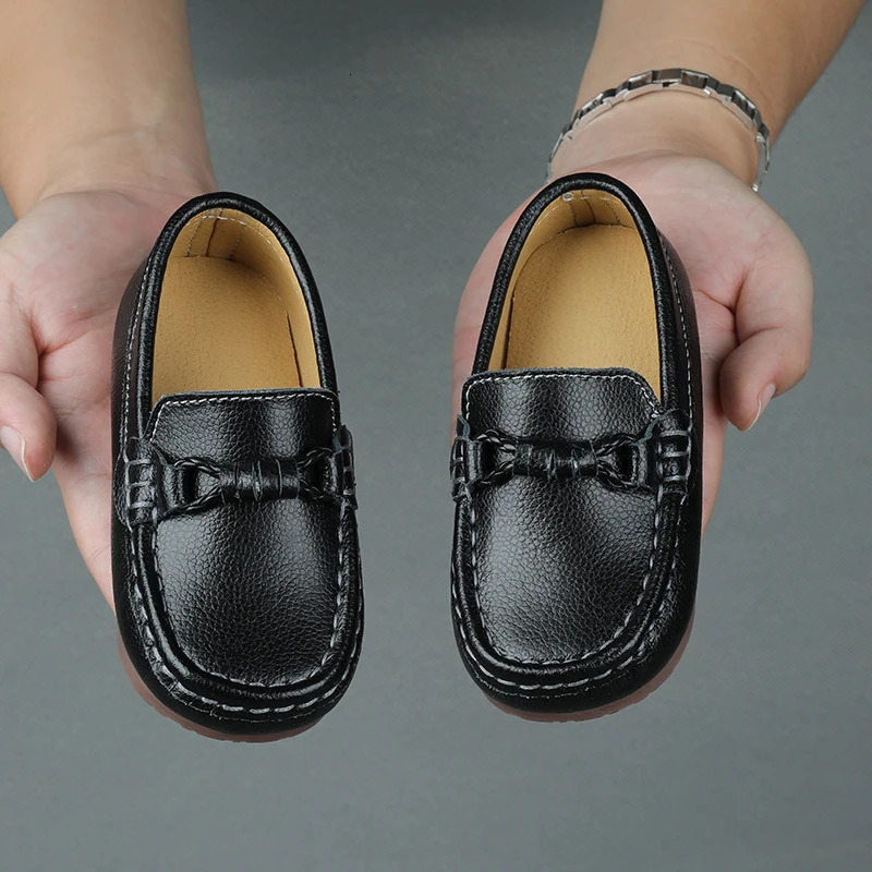 Genuine Leather Kids Loafers Baby Little Boys Girls Moccasins Toddler Flats Casual Boat Childrens Wedding Shoes Autumn 260124