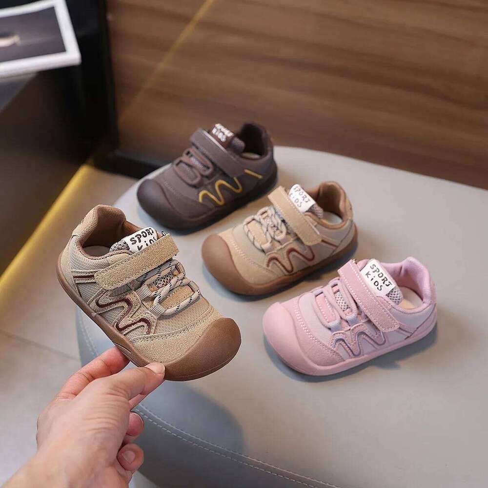 Autumn BoysGirl's Casual Round Toe Hook-loop Mesh Comfy Kid's Flat Shoe Solid Colors Anti-slip Daily Children Shoes 4-6Y Y260128