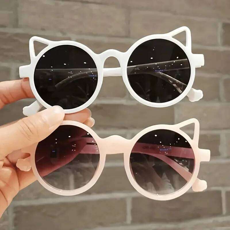 2pcs Colorful Durable Cute Cat Ear Glasses Playful Cartoon Design Festive Accessory H260130