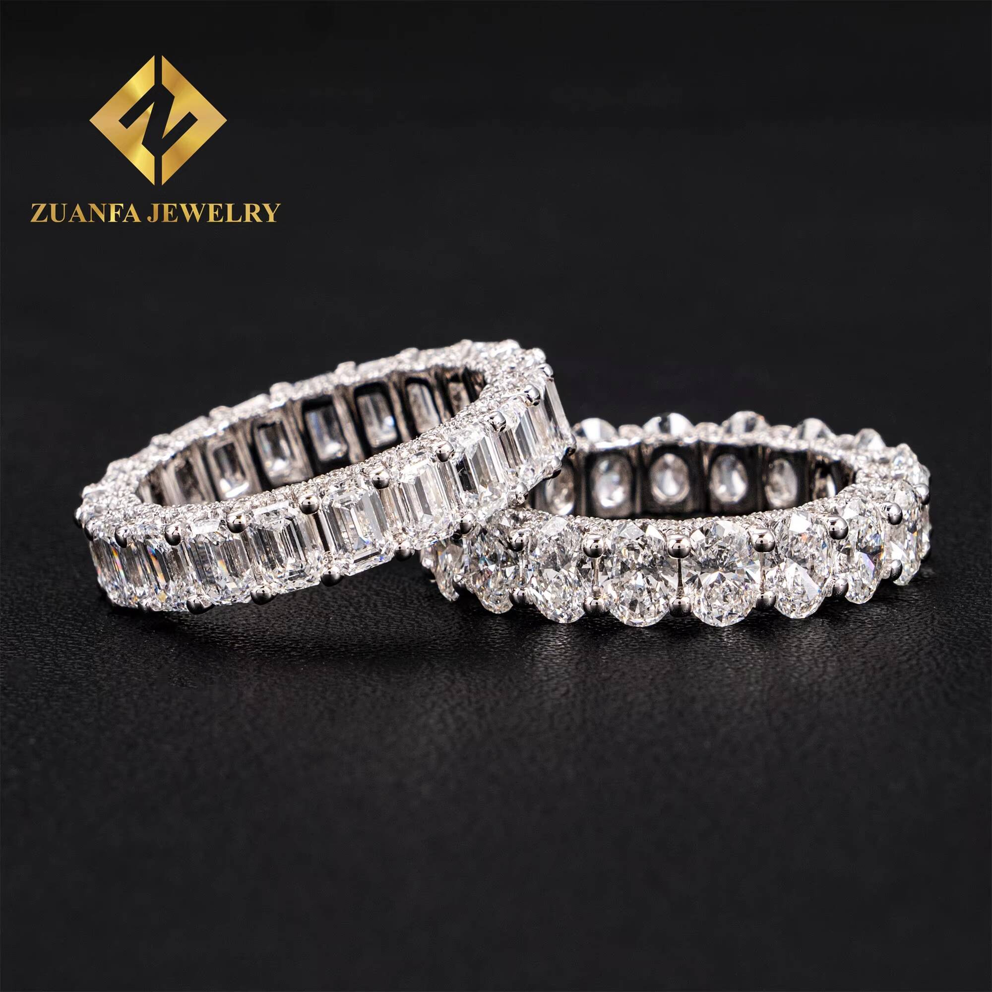 Unique Elegant Fire Jewelry 18k Solid Gold Luxury Bridal Wedding Jewelry Oval 30 Points Lab Grown Diamond Engagement Band Ring