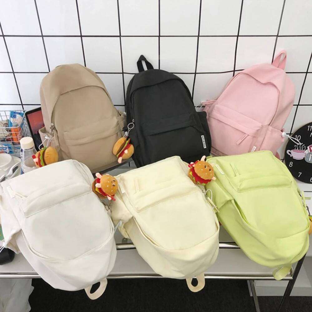 Fashion Schoolbag for Teenage Waterproof Nylon Girls Bagpack Cute Women Laptop Backpack Travel Bag Black Pink Bookbag Unisex