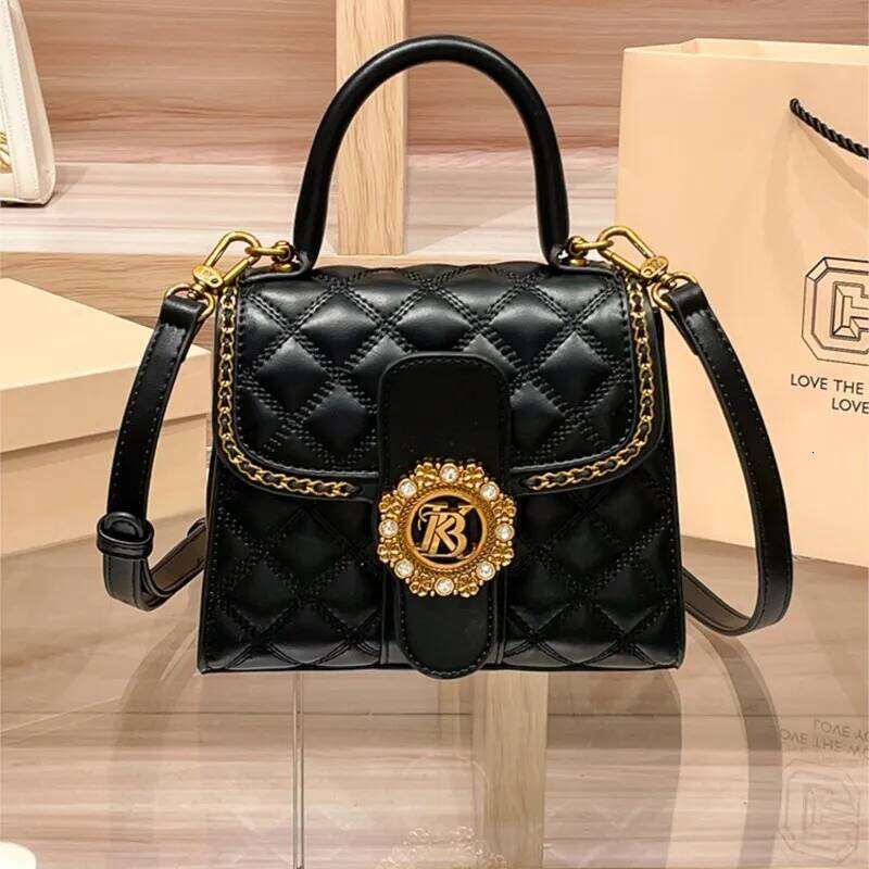 Women's handbag designer Lingge small square bag, women's 2024 new high-end texture handbag, autumn and winter crossbody bag