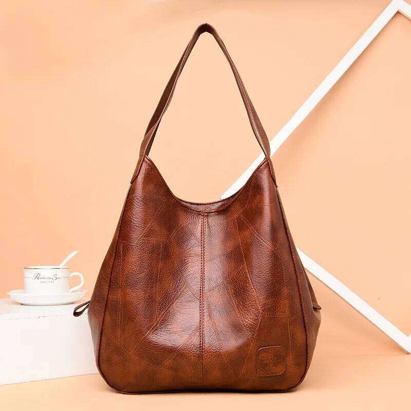 Women Vintage Shoulder Bag PU Leather Handbags Female Luxury Top-handle Hobo Bags Fashion Brand Large Capacity Totes XJ260130