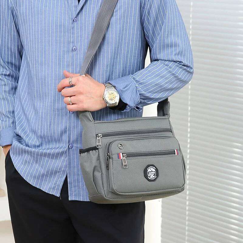 Men's Unisex Large Capacity Casual Shoulder Commuter Crossbody Cross Square Travelling Bag Oxford Cloth Fabric