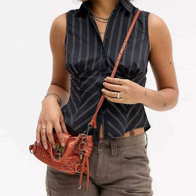 Retro Rivet Black Crossbody Fashion Street Cool Motorcycle Trend Lock Design Small Tote Handbag High Quality Women's Bag H260131