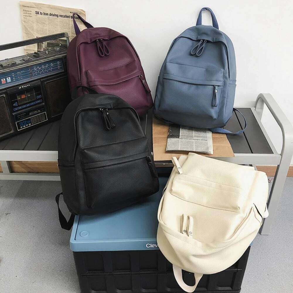Fashion High Quality PU Leather Women's for Teenage Girls School Shoulder Bag Bagpack Mochila Backpack 2025