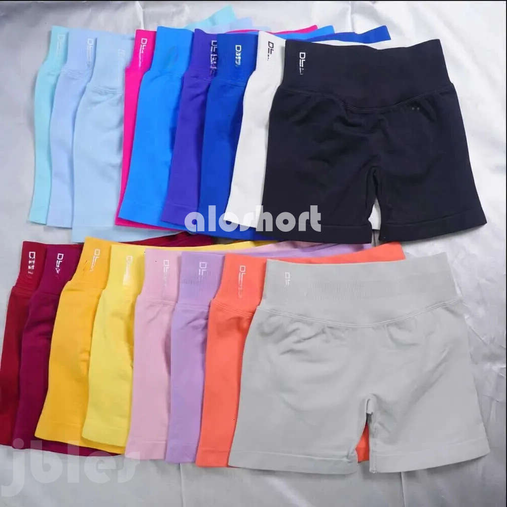 Dfynes dfyness set short Alternative Candy Color Three-Section Waist Hip-Lifting Seamless Low-Waist Three-Quarter Pants Fiess Yoga Shorts hit