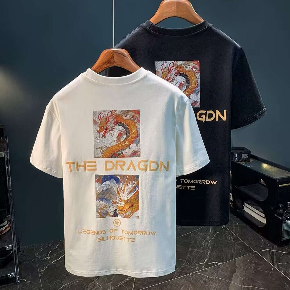 Chinese Brand Printed Men's T-Shirt Round Neck Short Sleeve Fashion Unbranded Artistic Trendy New Ins Style Luanyun Luanyun