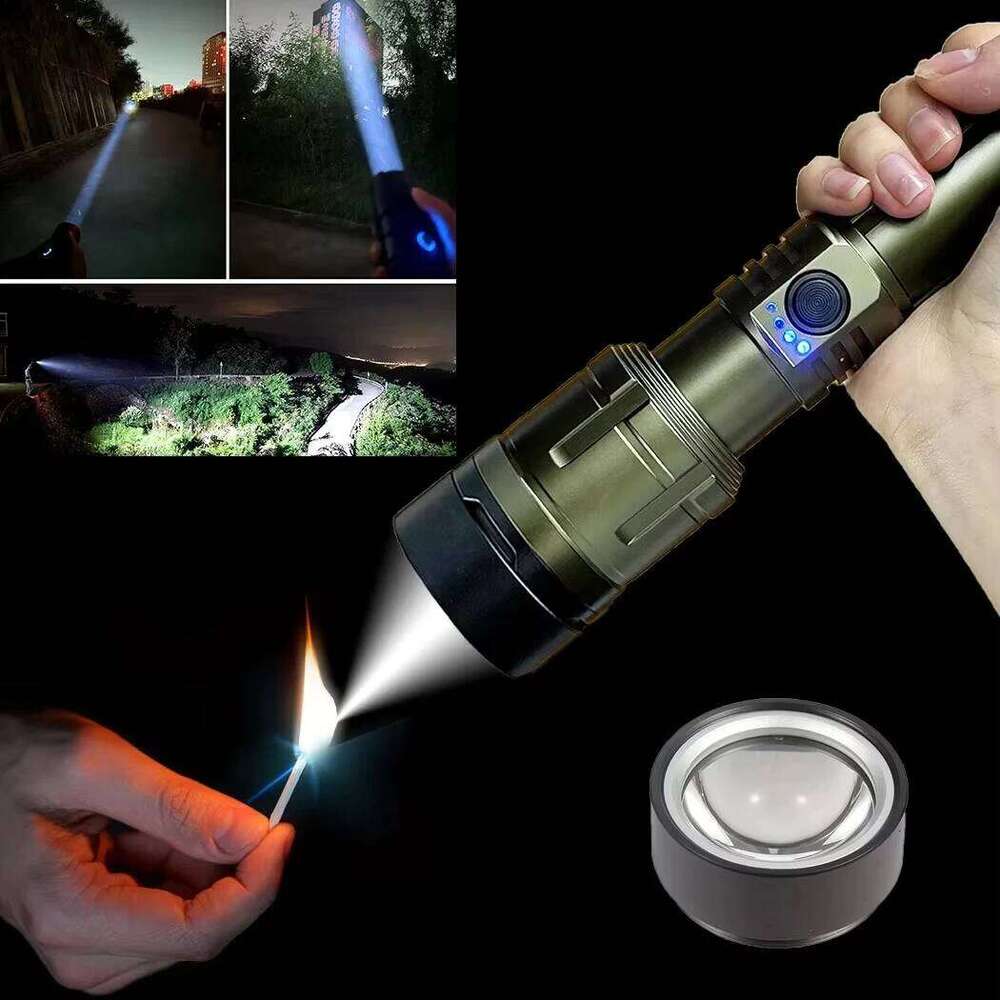 Ultra Powerful Concentrating Ignition Flashlight Waterproof Military Tactical Lamp Outdoor Camping Adventure Torch H260131