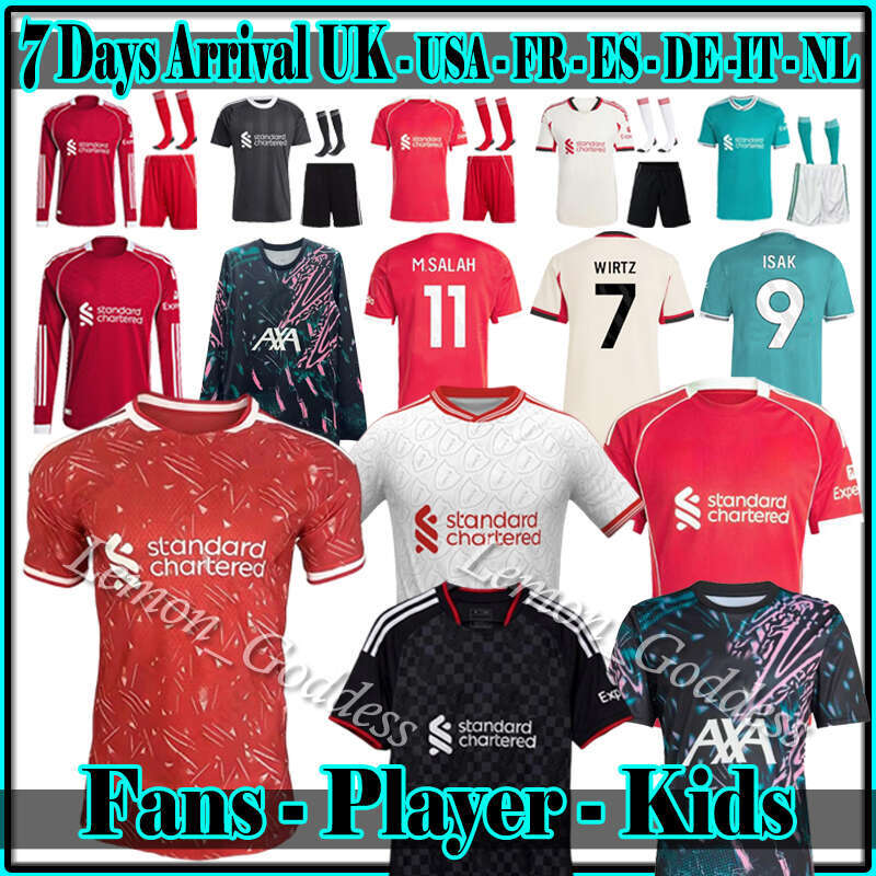 S-4XL 25 26 27 liverpool ISAK DIOGO JOTA WIRTZ FRIMPONG KERKEZ MAC ALLISTER EKITIKE Szoboszlai GAKPO soccer jerseys Salah football shirts Adult kids long sleeves