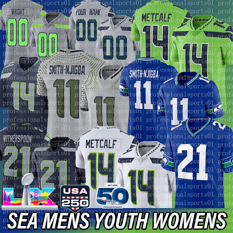Seattle city SeahawksS jersey Cooper Kupp Sam Darnold Jaxon Smith-Njigba Devon Witherspoon Tariq Woolen Kenneth Walker Byron Murphy Football Jerseys