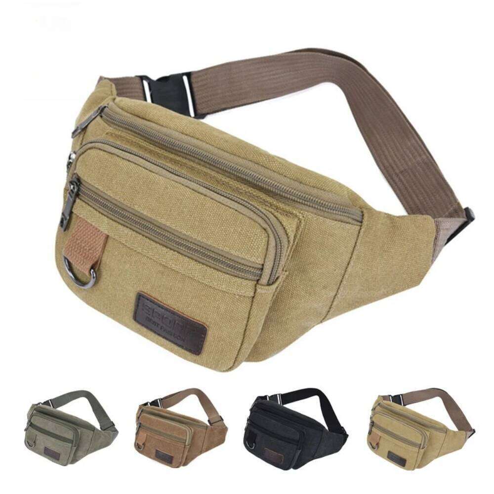 Thick Canvas Waist Outdoor Leisure Sports Crossbody Chest Men's Portable Change Phone Bag, Multifunctional-A-DH 2025