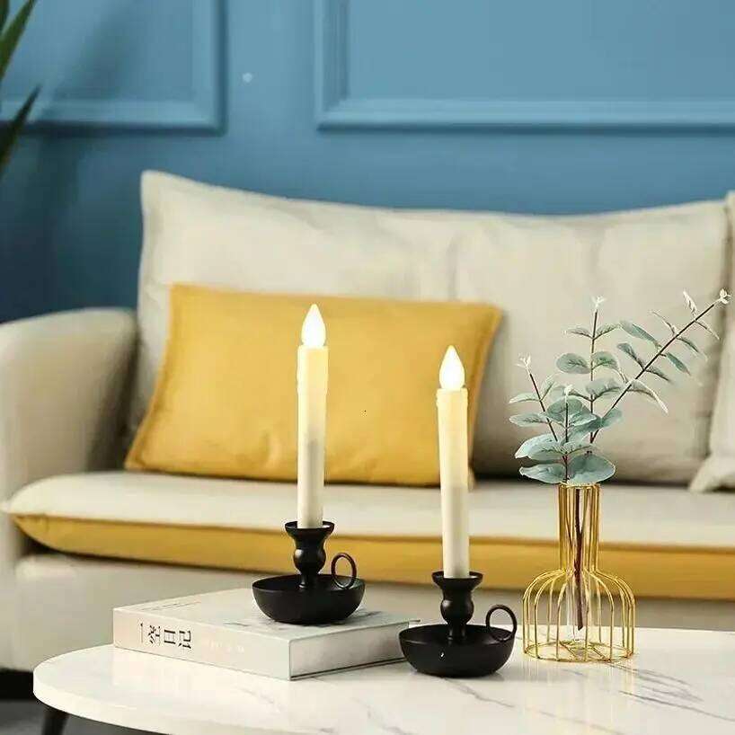 1Pc Iron Candlestick Stand Vintage Retro Style Classic Look Taper Candle Holder For Wedding Decoration Accessories Y260131