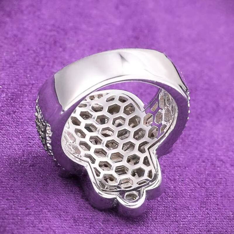 Pass Diamond Tester Hip Hop Bling D Color Moissanite Iced Out Mens Baguette Hamsa Hand Ring With 925 Sterling Silver GRA