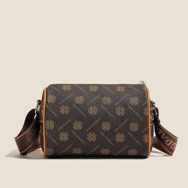 Women's fashion bag, woven pattern wide shoulder strap, messenger bag for autumn and winter, new style