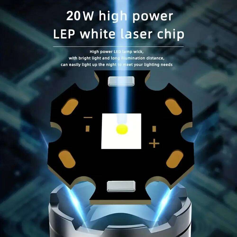 20W Zoom Round Beam Light LED High Power flashlight USB Rechargeable Torch Camping Outdoor Hunting Fishing Walking Lighting Lamp H260131