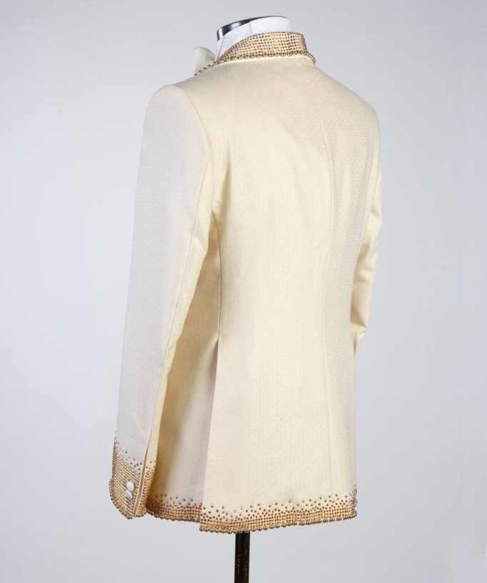 Sparkling Beaded Men Wedding Tuxedos 2 Pieces One Button Shawl Lapel Pant Sets Loose Fit Formal Party Customized