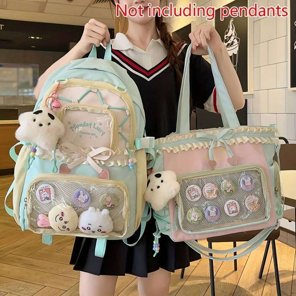Two-Piece Pain Women's Bag Set Back to School Season Lace Lightweight Cute Girl Backpack 2025