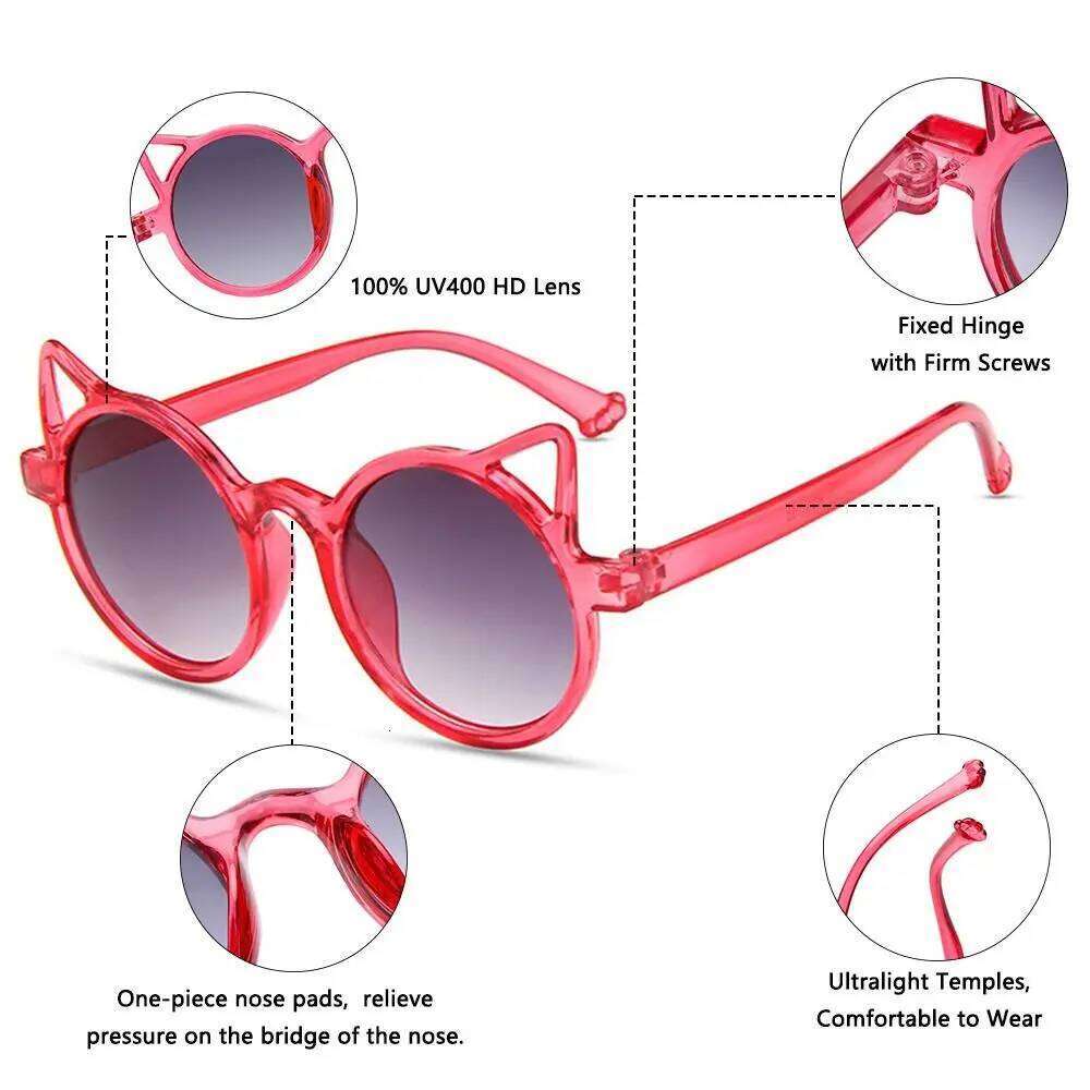Retro Circular Frame Kids Sunglasses UV400 Protection Ocean Lenses Summer Shades Beach Travel Streetwear Eyewear for Boy & Girl H260130