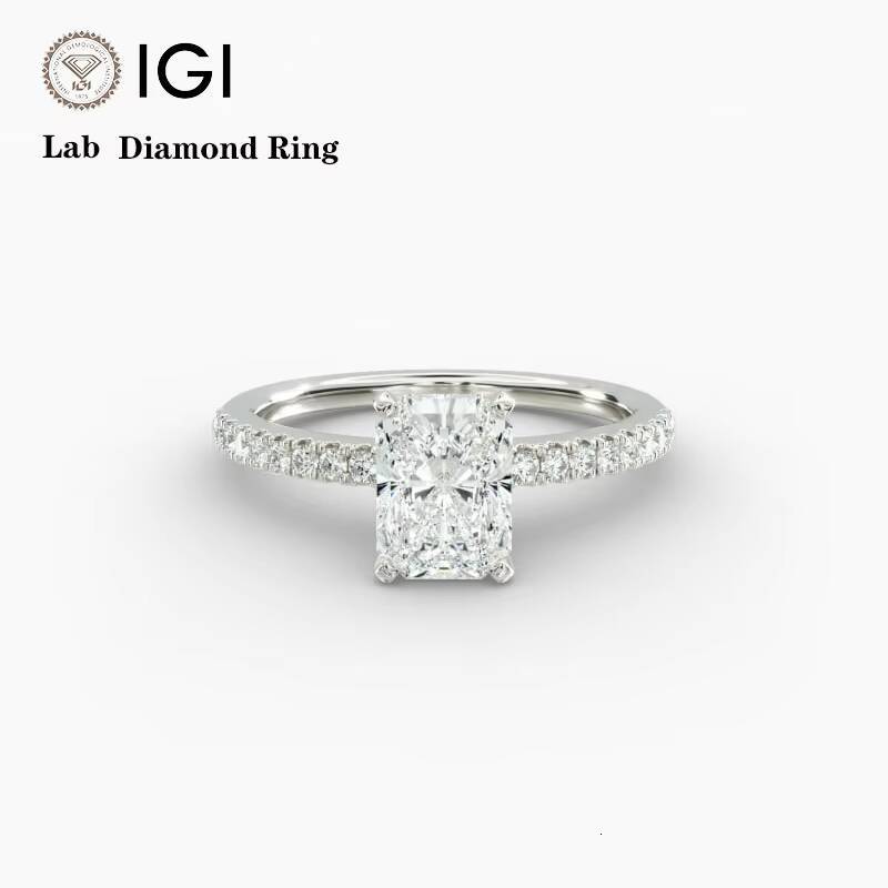 Starsgem Diamond Ring IGI Certified Radiant Cut 2ct Size Solid Gold 10k 14k Lab Grown Diamond Engagement Ring