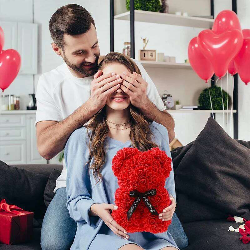 Creative Eternal Rose Artificial Flower Red Teddy Bear For Girlfriend Mother Birthday Valentine's Day Anniversary Y260131
