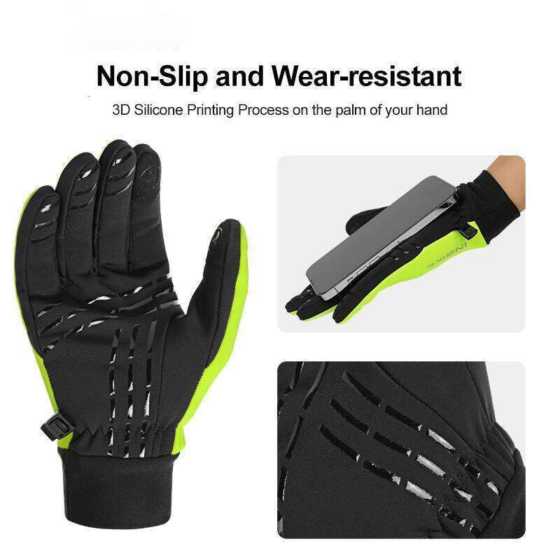 INBIKE Winter Cycling Men Women Warm Fleece Biking Glove For Riding Bicycle Gloves Waterproof Touchscreen Accessories Outdoor Equipment