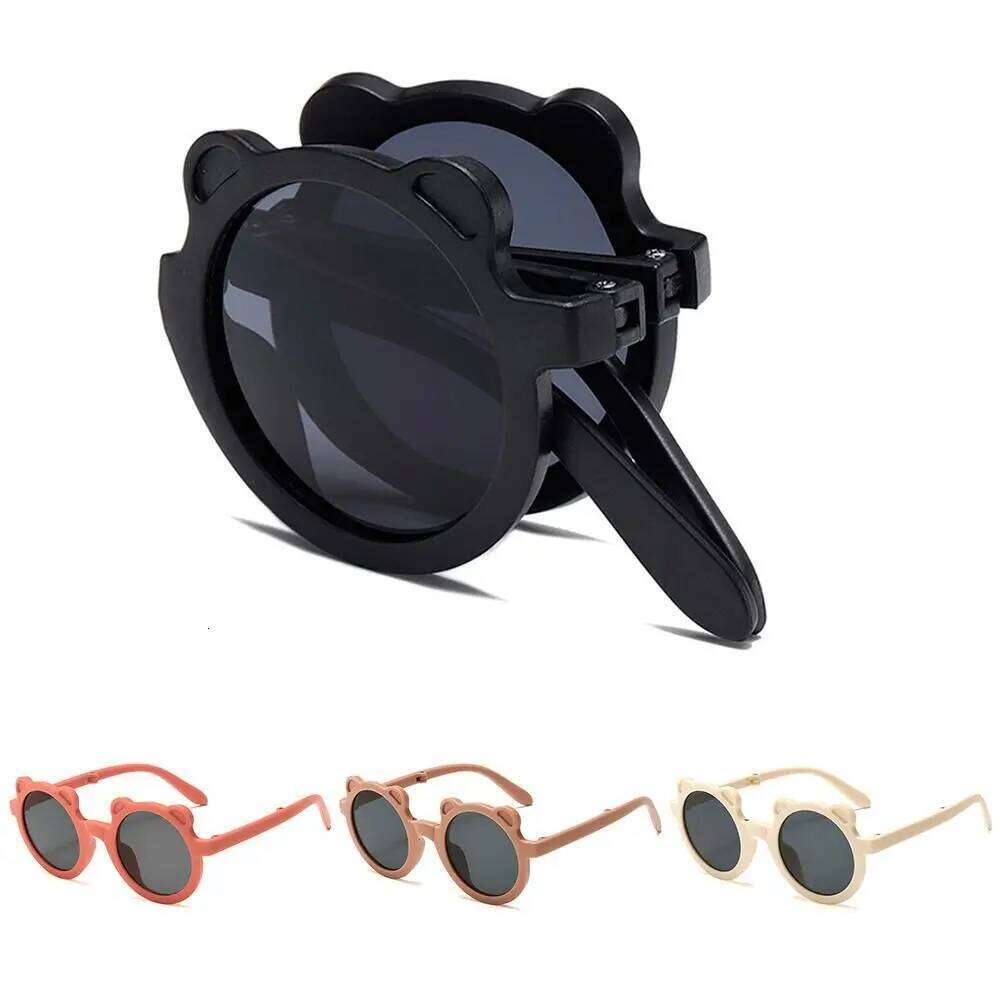 Cute Foldable Children's Sunglasses Protection Boys Girls Shades Bear Sun Glasses for Outdoor Play H260130