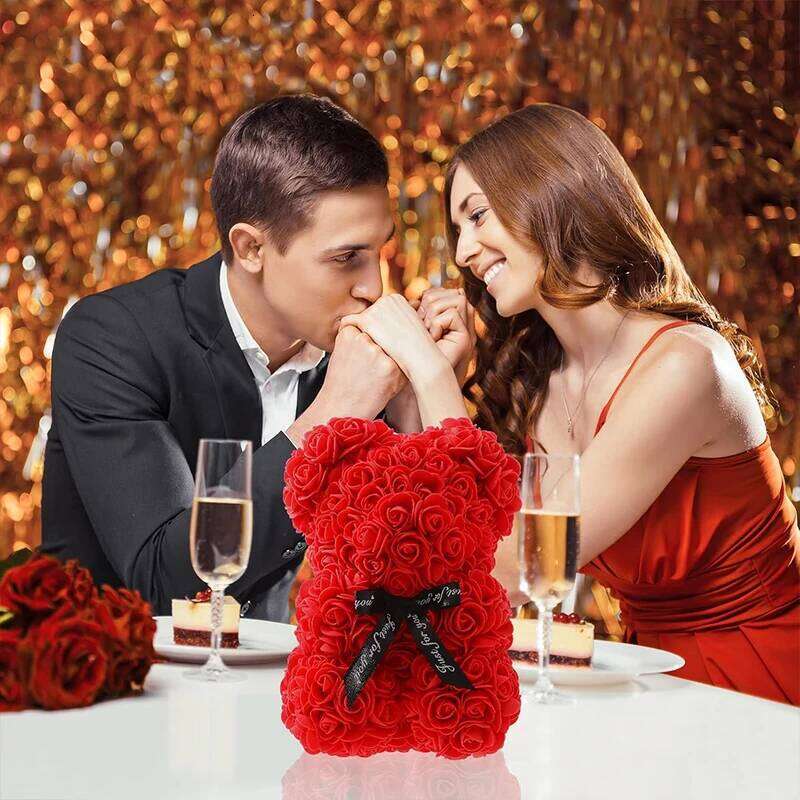 Creative Eternal Rose Artificial Flower Red Teddy Bear For Girlfriend Mother Birthday Valentine's Day Anniversary Y260131