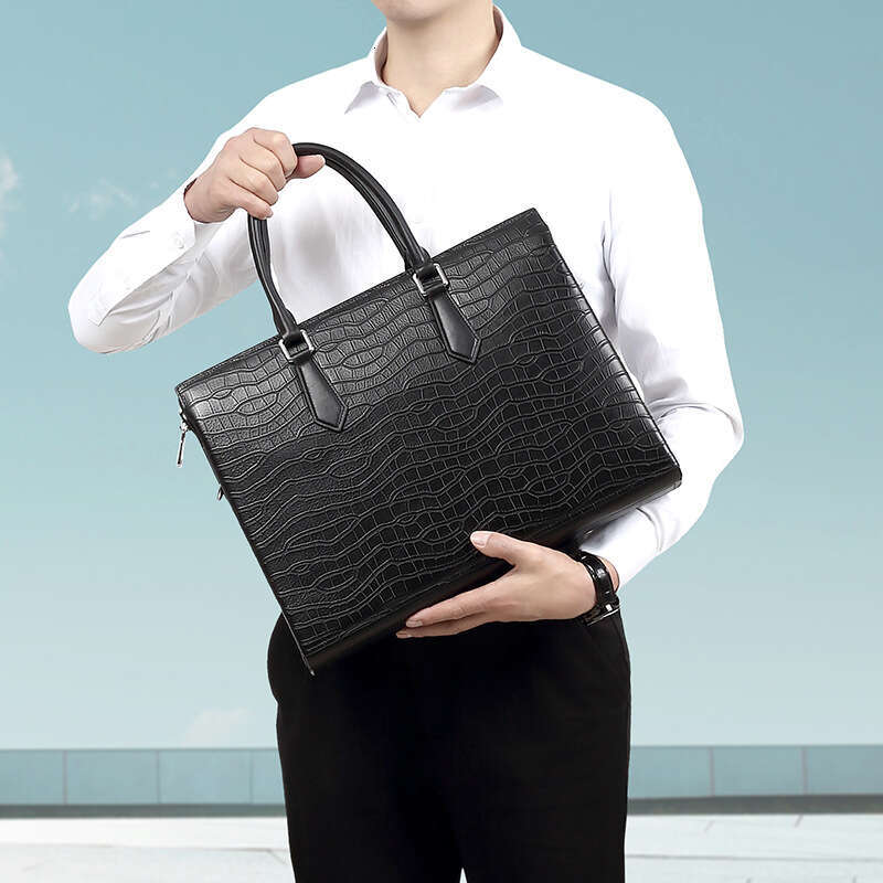 Luxury shoulder bag Hobo new authentic business men's handbag top leather laptop large capacity briefcase crossbody bag SENYY