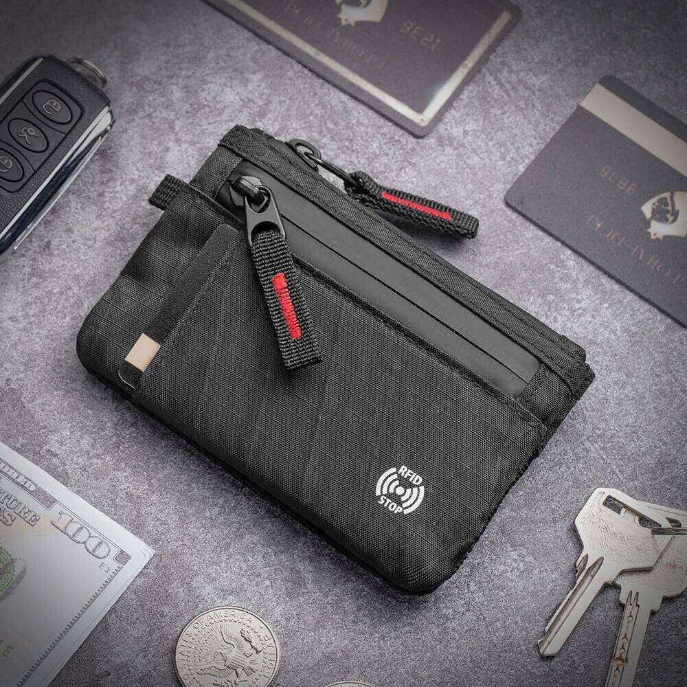 Edc Fashionable Rfid Anti-Theft Ultra-Thin Wallet Unisex Zipper Coin Purse | Multi-Compartment Credit Card Holder, Portable and Lightweight Carry-On A - view 6