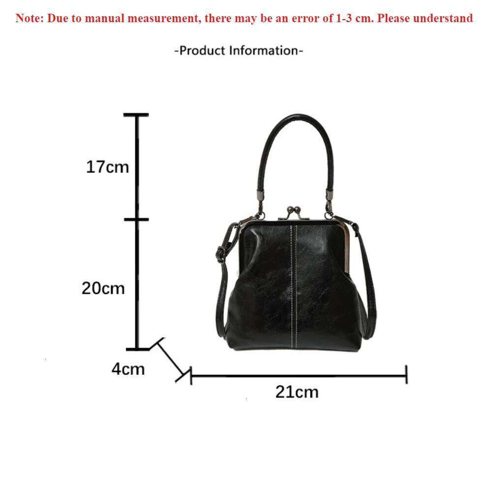 Elegant Kiss Lock Shoulder Large Capacity PU Leather Chinese Style Crossbody Bag Solid Color Retro Vintage Women's Handbag