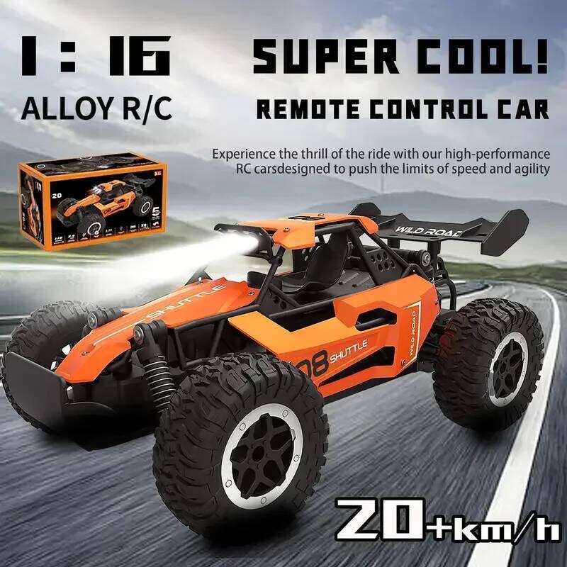 DK087 Off-Road All Terrain Truck 20KM/H 2WD Remote Control Car 1:16 Metal Shell LED Headlights Hobby RC Vehicle Toy Gifts Y260131