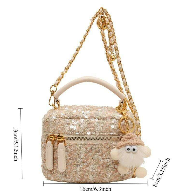 New Comfortable and Versatile Texture Crossbody for Women Stylish Handle Winter Wool Simple Leisure Box Evening Bags XJ260131