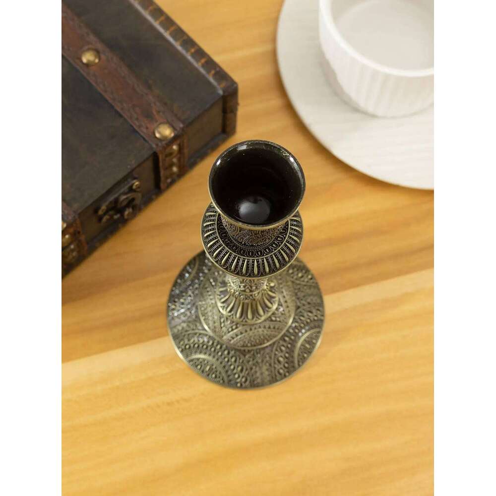 European peacock pattern zinc alloy candlelight dinner decoration single-head candlestick romantic retro dinin Y260131